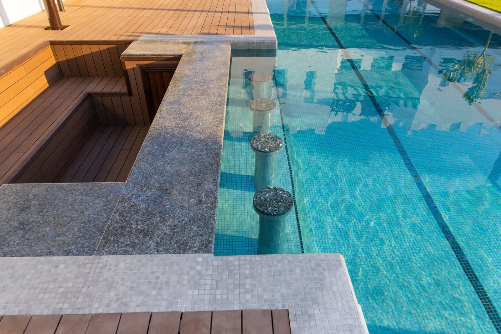 sunken swimming pool bar designs