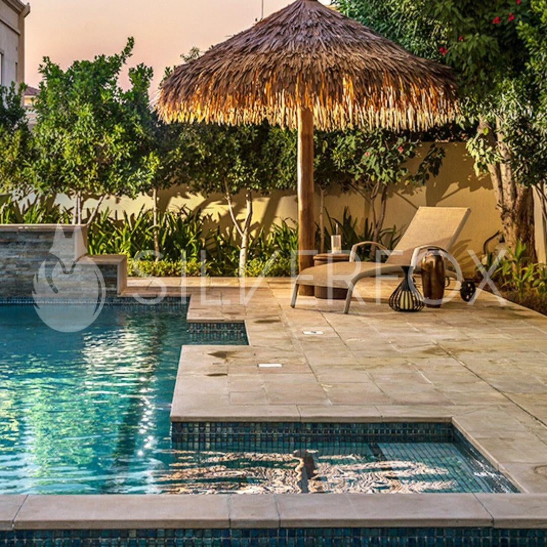 beautifully constructed wooden umbrella for the outdoor space